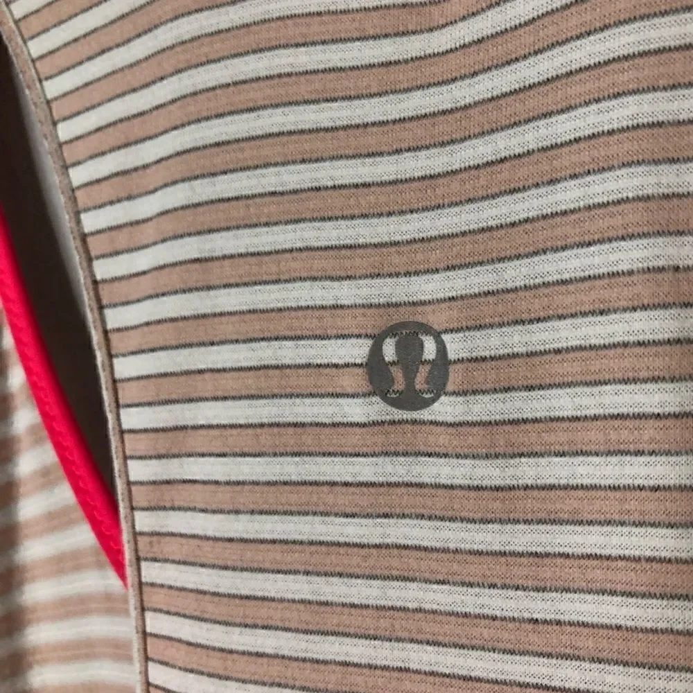 Lululemon What The Sport Singlet Silver Stripe White Naked Tank Top